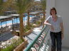 Balkon mit Blick auf Pool